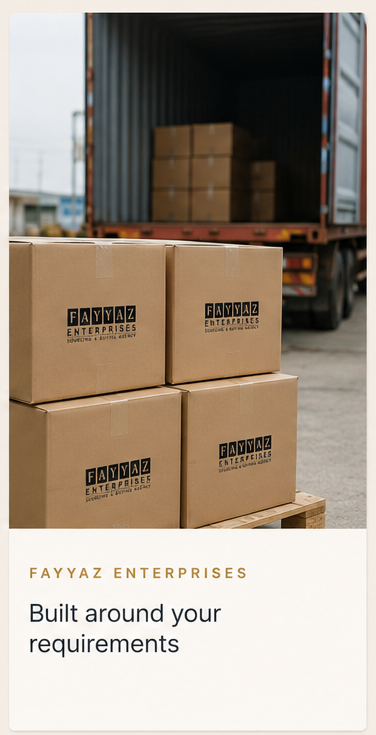 Branded export cartons loaded into a shipping container