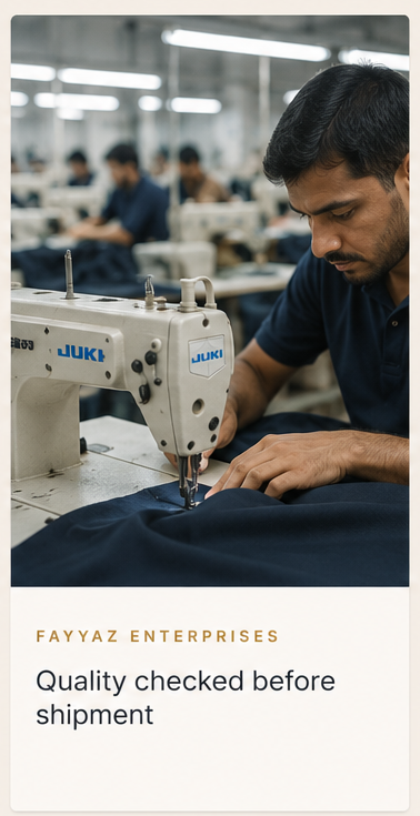Machine operator sewing garments on the production floor